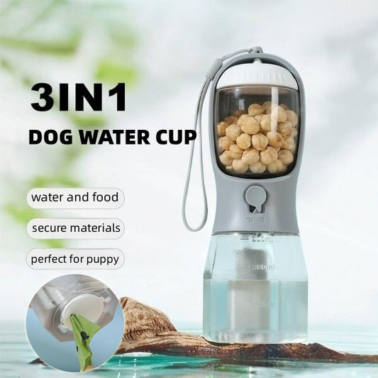 Dog Drinking Water & Food Garbage Bag Three-in-one Portable Small Multi-functional Pet Cups