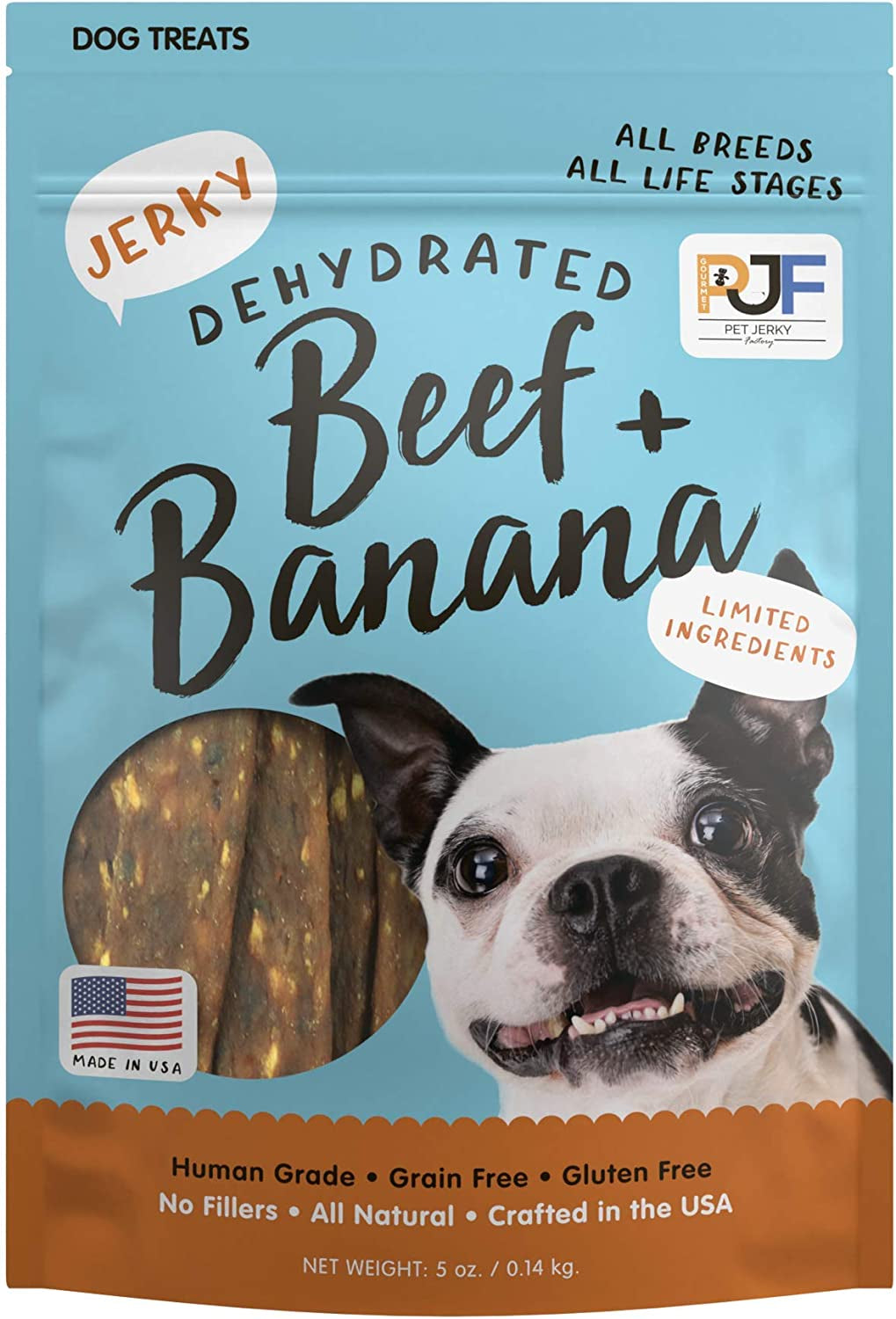 Delicious Premium Beef & Banana Dog Jerky Treats - 5 Oz | 100% Human Grade | High Protein | Grain Free & Soft!