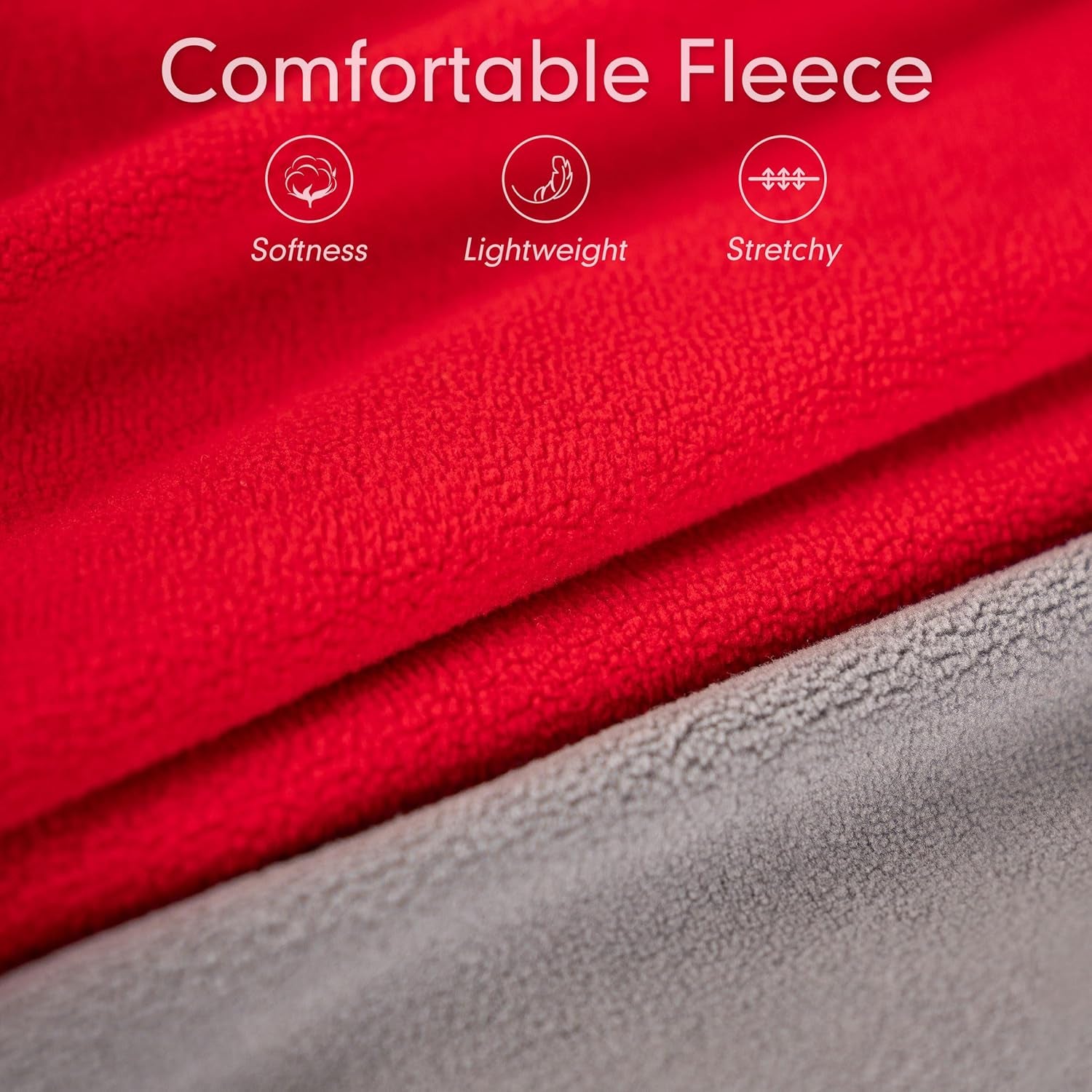 2 Pack Lightweight Dog Sweaters - Stretchy Fleece Vests with Reflective Stripes for Small Dogs in Grey & Red